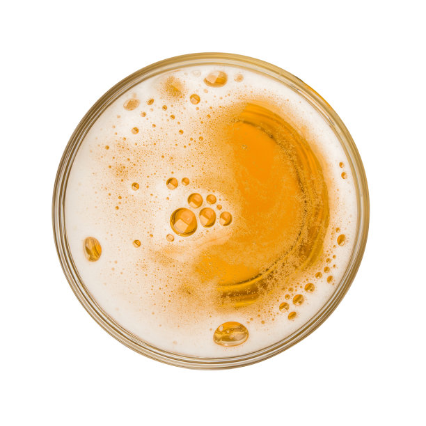 杯啤酒与泡沫玻璃隔离在白色背景庆祝对象设计俯视图图片下载