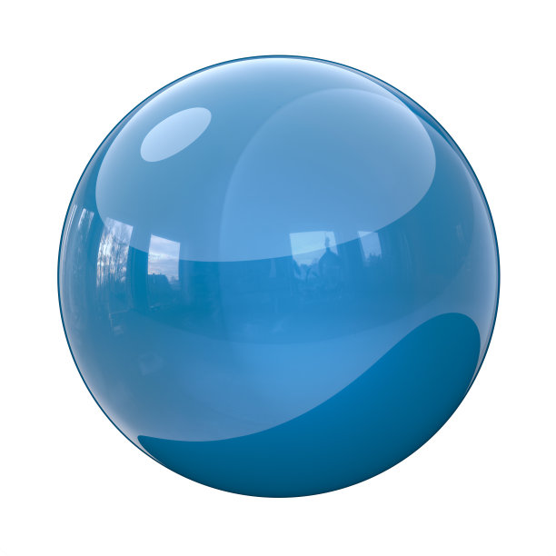 蓝色球球按钮3d插图图片下载