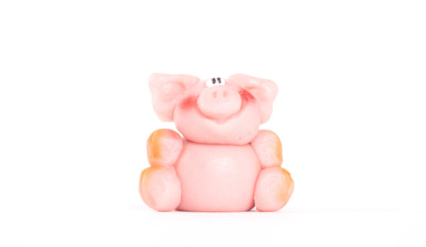 杏仁糖猪，准备食用，孤立在白色图片下载