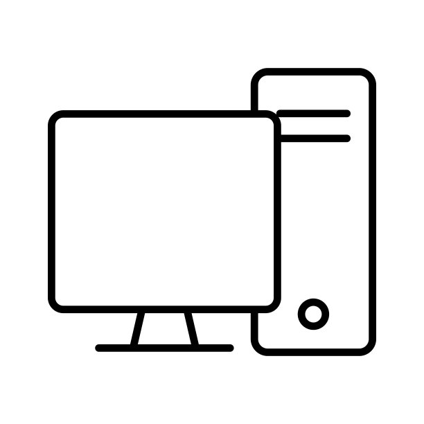 白色背景上的电脑图标矢量设计模板图片下载