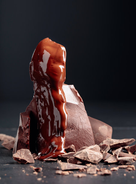 黑巧克力融化。图片下载