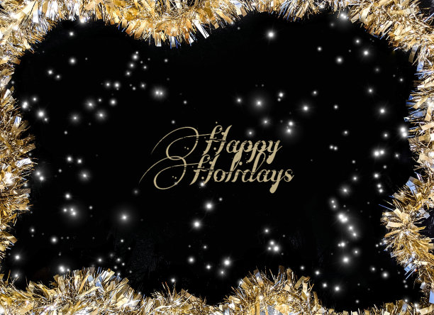 节日快乐金色花环背景图片下载