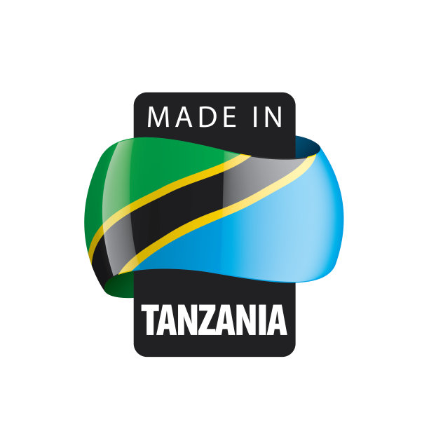 坦桑尼亚国旗，白色背景矢量插图图片下载