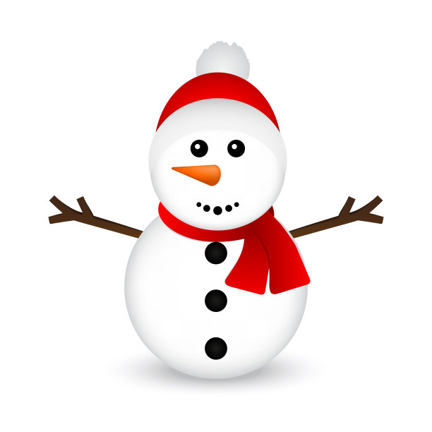白色背景上的圣诞雪人图片下载