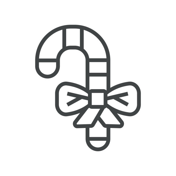 线图标棒棒糖与蝴蝶结图片下载
