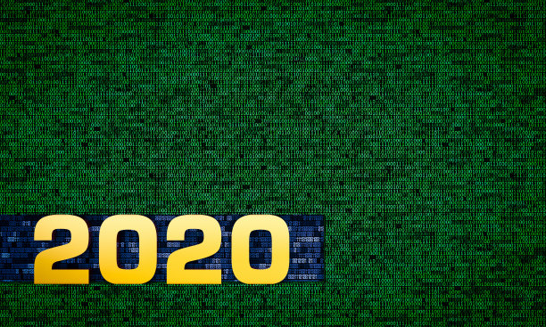 2020年新年主题的二进制代码的背景图片下载