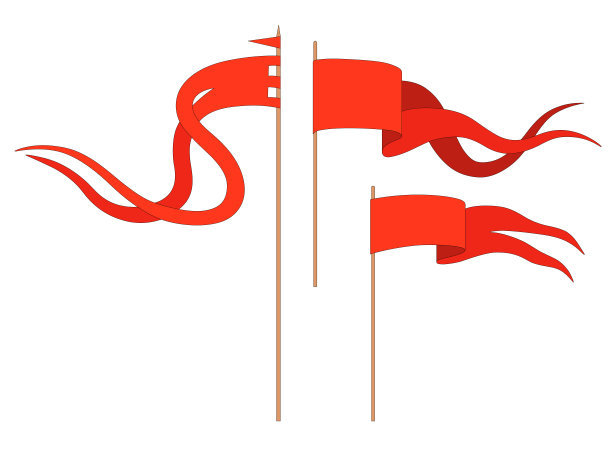 白底三面红旗图片下载