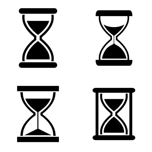 沙漏图标，logo，白色背景上隔离图片下载