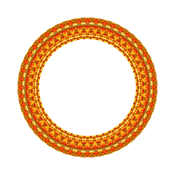 抽象彩色孤立瓷砖马赛克圆花环图片下载