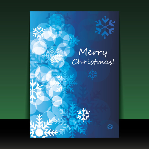 圣诞传单，封面设计-背景与泡沫和雪花图片下载