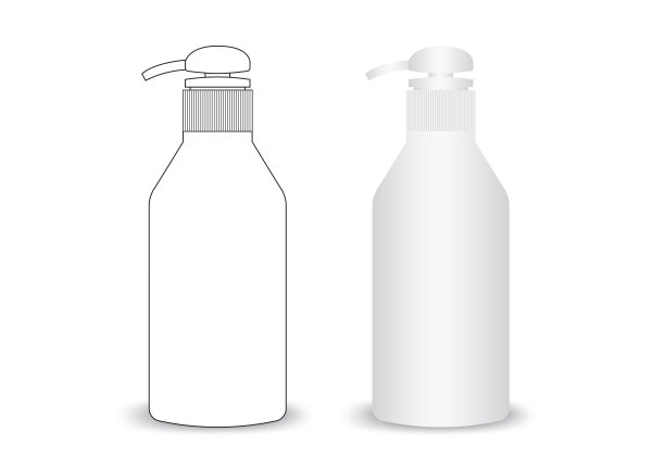 现实瓶液体肥皂，凝胶，肥皂，乳液，霜，洗发水，沐浴泡沫上的白色背景。矢量图图片下载