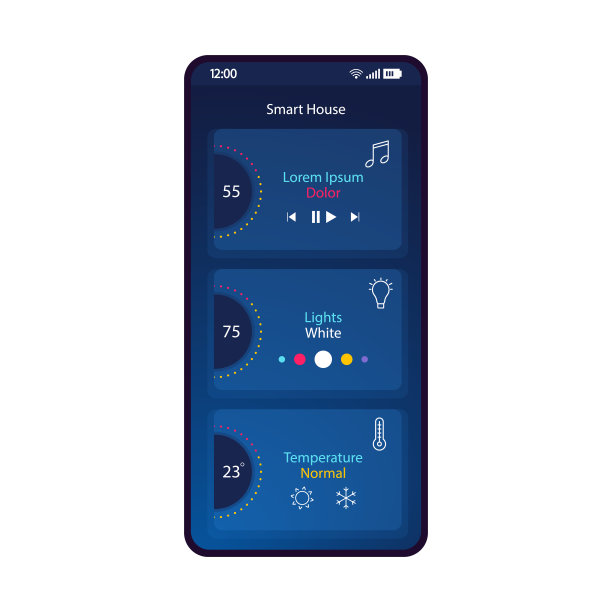 智能家居app智能手机接口矢量模板图片下载