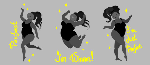 矢量插图与快乐的女人丰满的身体尺寸图片下载