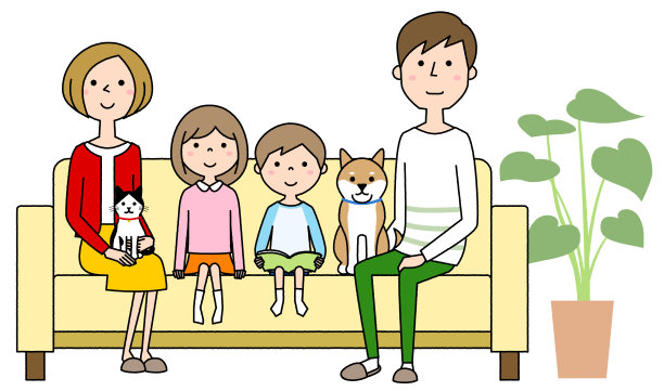 家人在沙发上休息图片下载