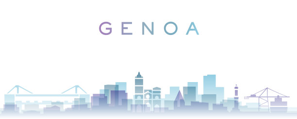 热那亚透明层梯度地标天际线图片下载