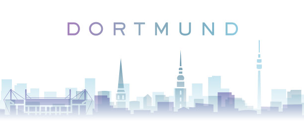 多特蒙德透明图层渐变地标天际线图片下载