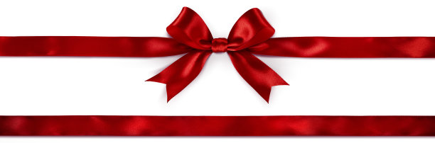 红色蝴蝶结和丝带孤立在白色图片下载