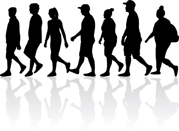 群人。一群人的剪影。图片下载