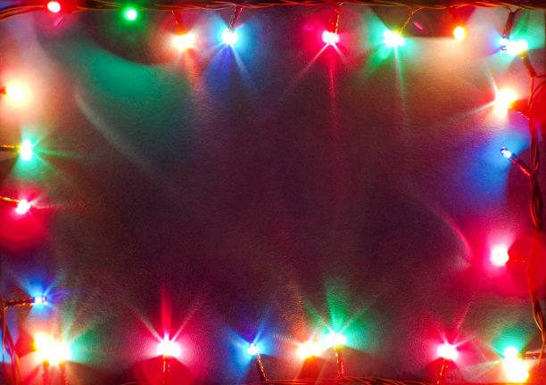 美丽多彩的背景与闪烁的圣诞花环图片下载