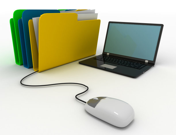 鼠标与文件夹的3d渲染图片下载