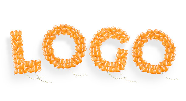 由飞行的带有丝带的氦气球组成的词，是一种装饰元素图片下载