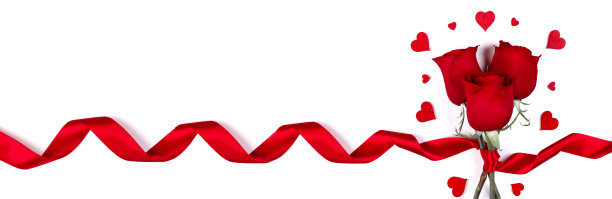 白色的玫瑰花和心形图片下载