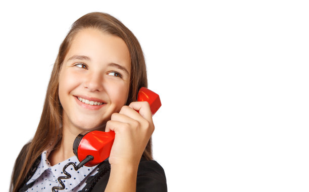 少女用老式电话聊天图片下载