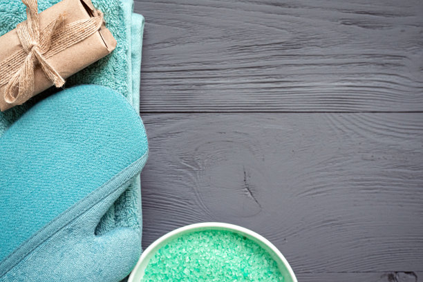 浴室配件。水疗中心。图片下载