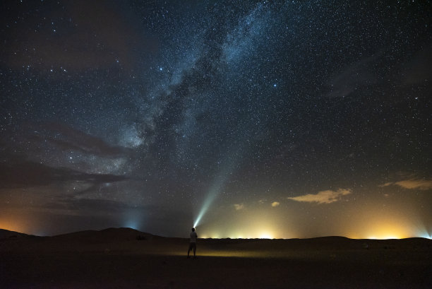 独自一人在厄格·切比沙漠为米莉之路点亮了一盏灯图片下载