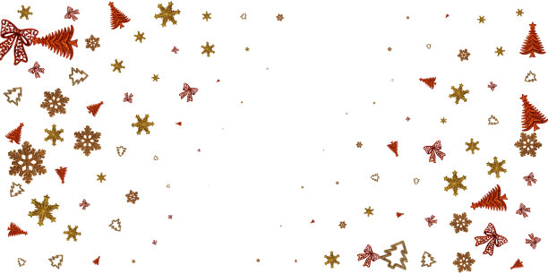 除夕舞会。圣诞节装饰孤立在白色的背景。圣诞节庆祝活动模式。平面设计。副本的空间。图片下载