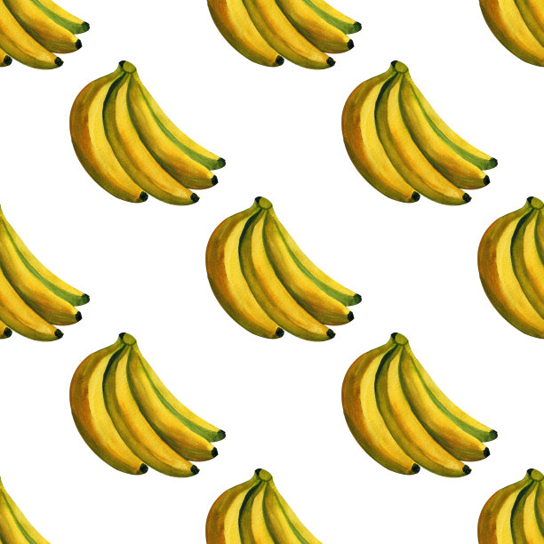 水彩无缝花卉图案与香蕉手绘装饰背景。民族无缝图案点缀。印刷纺织品，布料，墙纸，剪贴簿图片下载
