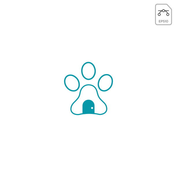 狗图标设计灵感为宠物护理业务矢量孤立图片下载