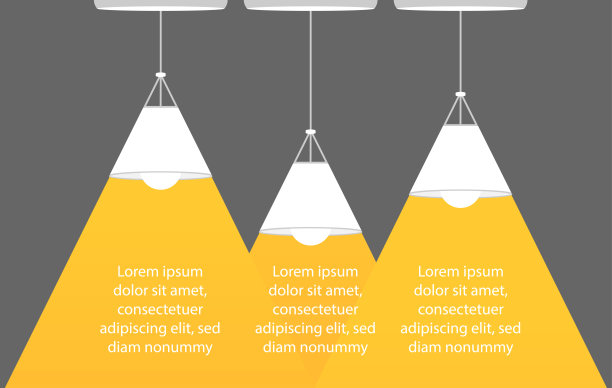 顶灯灯泡作为聚光灯和文字。图片下载