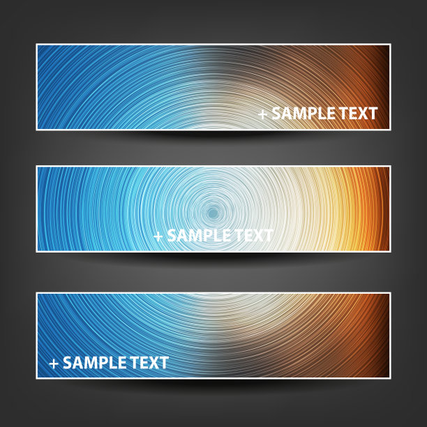 一组水平标题或横幅模板图片下载