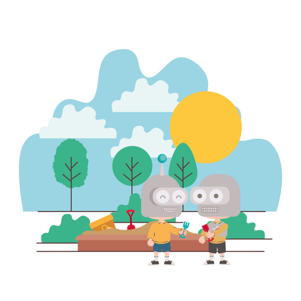 技术机器人卡通矢量设计图片下载