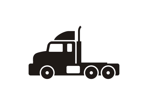 卡车简单的黑白图标图片下载