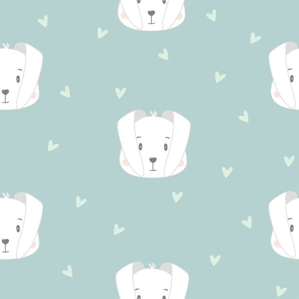 无缝图案与可爱的兔子。图片下载