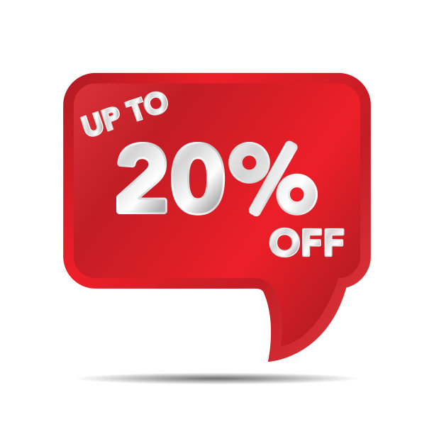 特价标签横幅。了。红色矢量插图孤立在白色背景。购物对象和标志的折扣，传单，销售，广告活动，黑色星期五图片下载