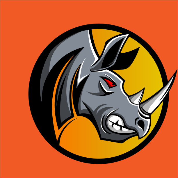 犀牛吉祥物和电竞标志图片下载