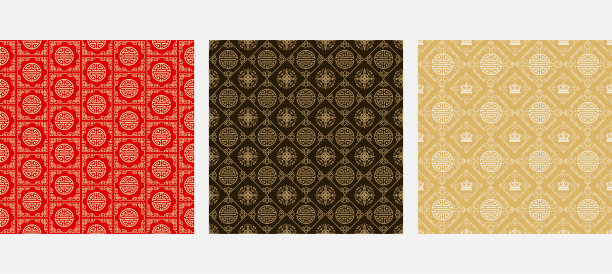 矢量组无缝壁纸背景在中国和日本风格。你设计的三种中国艺术模板:贺卡，传单，邀请，海报，小册子，横幅。图片下载
