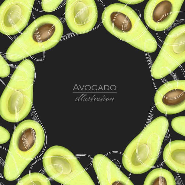 卡片模板，圆边牛油果图片下载