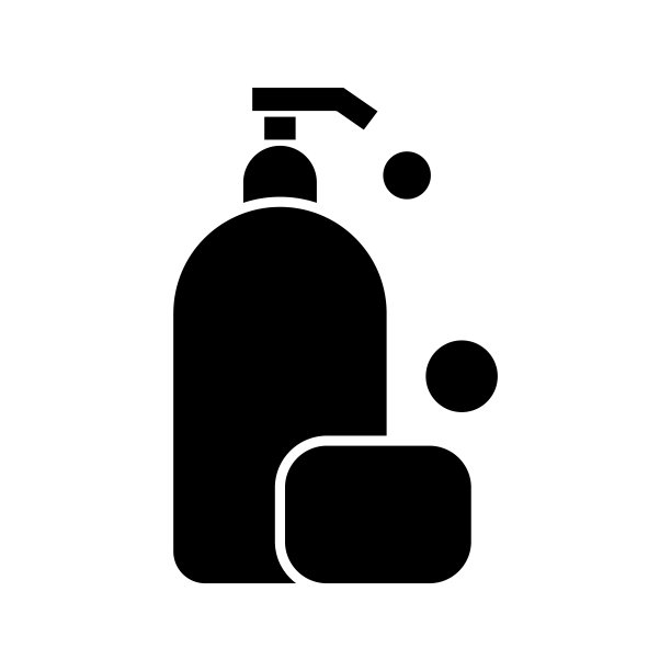 洗发水瓶子和肥皂图标矢量设计模板扁平风格孤立在白色的背景图片下载