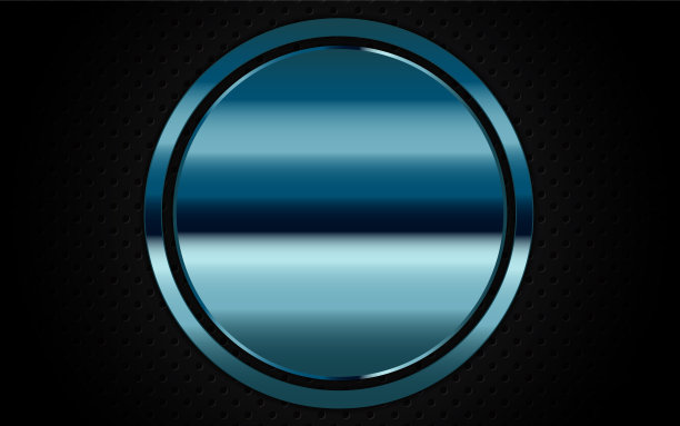 抽象的蓝色金属形状在黑碳背景上图片下载