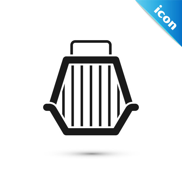 黑色宠物携带箱子图标孤立的白色背景。动物，狗和猫的载体。动物的容器。动物运输箱。矢量图图片下载