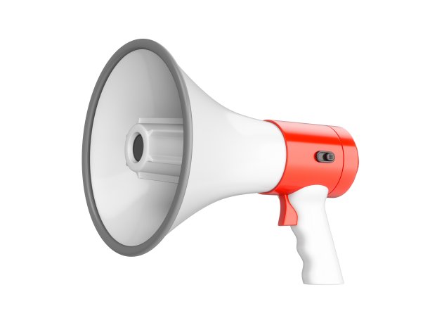 3D渲染扩音器隔离在白色背景图片下载