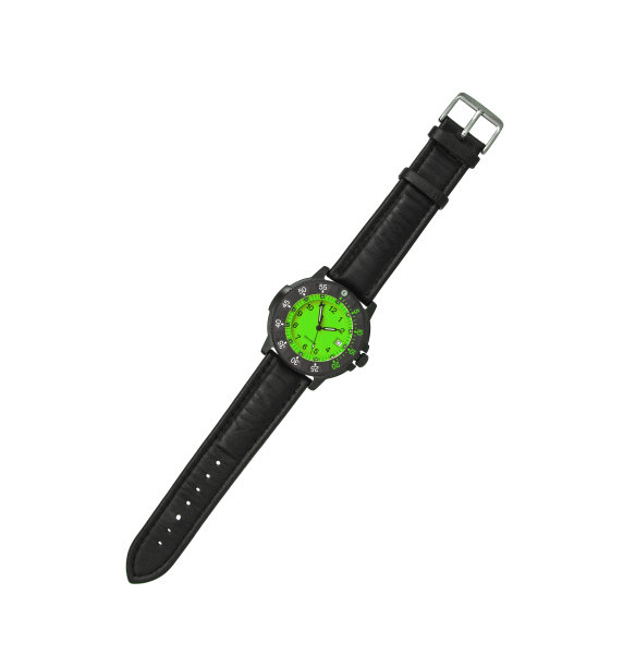 手表孤立在白色背景上。运动腕表与尼龙手镯。为潜水者准备的手表。图片下载