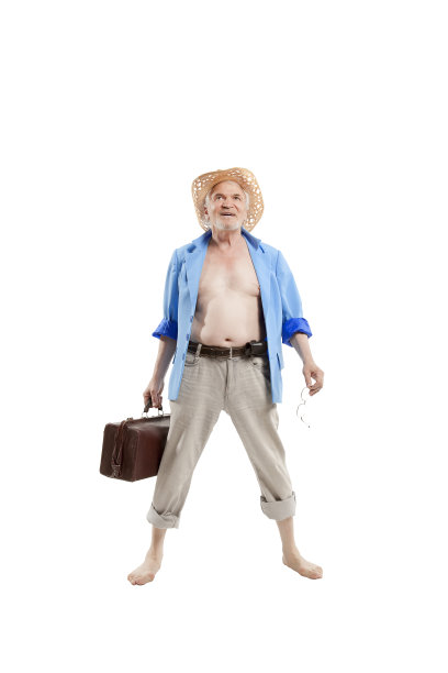 海滩上的老人图片下载