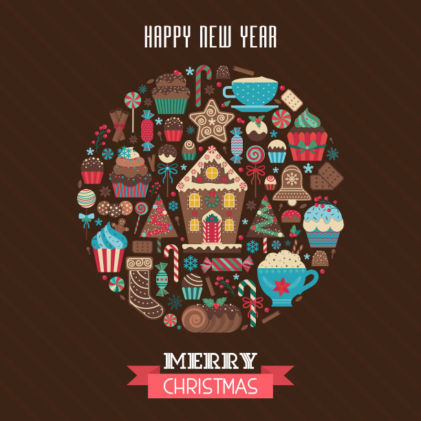 圣诞贺卡的圆形图片下载