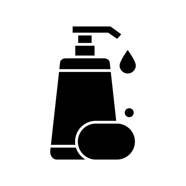 洗发水瓶子和肥皂图标矢量设计模板扁平风格孤立在白色的背景图片下载