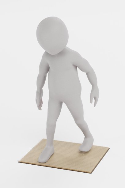 人物的3D渲染与欢迎垫图片下载